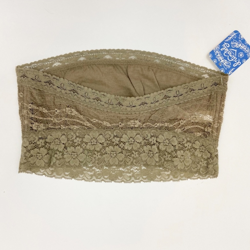 Free People Taupe Lace Bandeau Bralette Sz XS - Picture 7 of 8